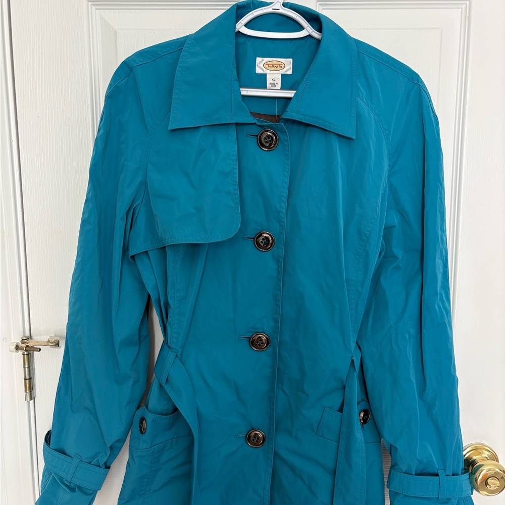 Talbots Vibrant Blue Trench Coat - Picture 2 of 6
